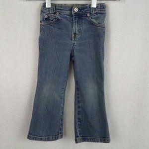 Disney Store girls jeans Size 3 Blue glitter denim Crown logo Princess Stretch